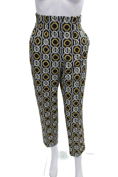 Zara Women Cropped Geometric Multicolor Pants Size M
