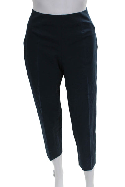 Piazza Sempione Women Ankle Pants Blue Cotton Zip Inseam 24 Size 42