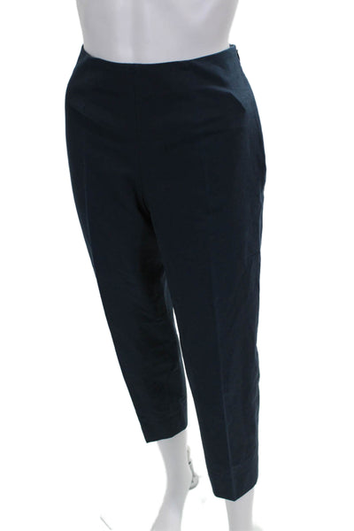 Piazza Sempione Women Ankle Pants Blue Cotton Zip Inseam 24 Size 42