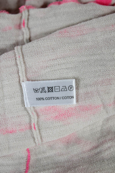 Lisa Todd Women Basic Ivory Striped Cotton Crew Neck Long Sleeve T-Shirt Size S