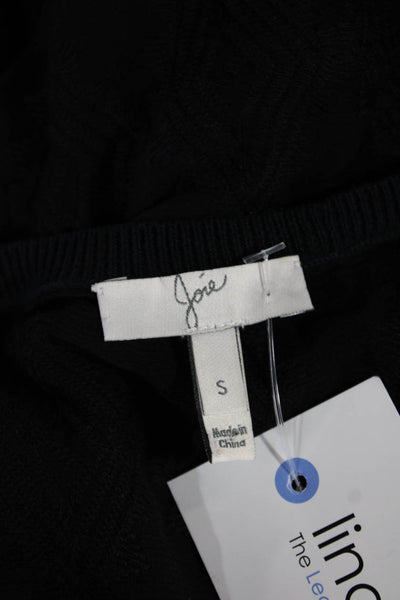 Joie Women Pullover Sweater Black Cotton Scoop Neck Long Sleeve Size S