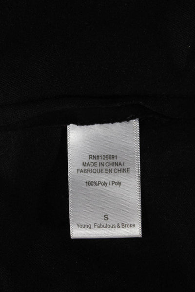 Young Fabulous & Broke Women Black Off Shoulder Short Sleeve Blouse Size S