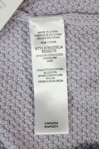Splendid Women Purple V-Neck Solid Cardigan 3/4 Sleeve Cotton Silk Blend Size M