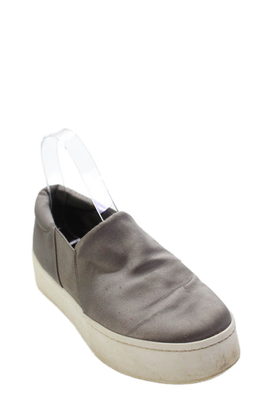 Vince Womens Slip On Platform Sneakers Shoes Gray Size 7
