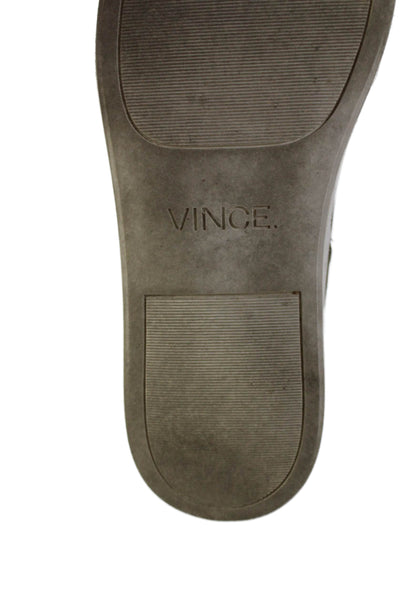 Vince Womens Slip On Platform Sneakers Shoes Olive Green Size 7