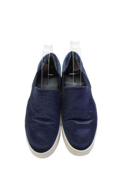Vince Womens Slip On Platform Sneakers Shoes Navy Blue Size 7
