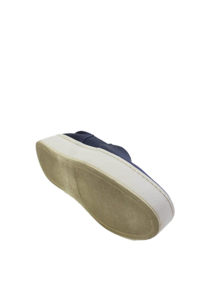 Vince Womens Slip On Platform Sneakers Shoes Navy Blue Size 7
