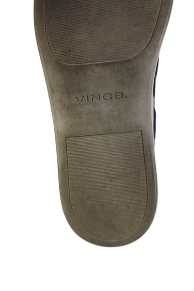 Vince Womens Slip On Platform Sneakers Shoes Navy Blue Size 7
