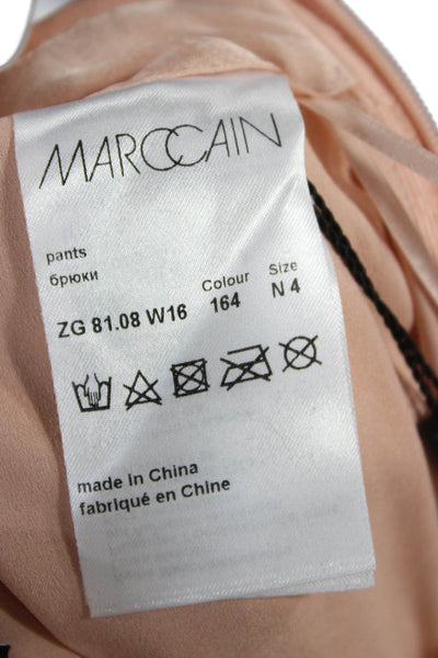 Marc Cain Womens Cropped Pink Floral Pants Zip Inseam 28 Size 8