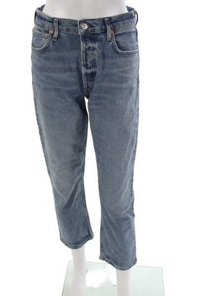 Citizens of Humanity Womens Cropped Jeans Blue Mid Rise Size 27