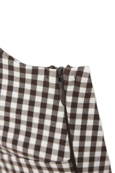 Zara Womens Sleeveless Checked Square Neck Tank Polyester Zip Size XS