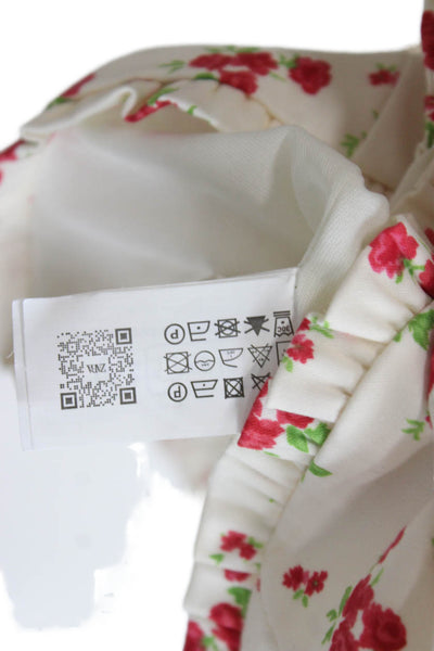 Zara Women Basic Floral Cotton Square Neck Sleeveless Tank Multicolor Size XS