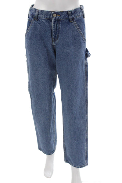 J. Galt Womens Straight Carpenter Jeans Blue High Rise 100% Cotton Size S