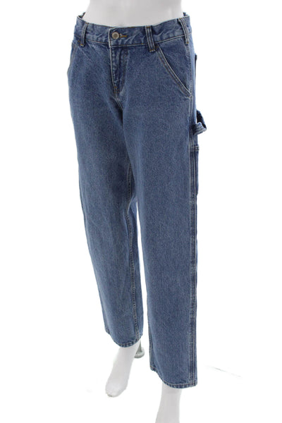 J. Galt Womens Straight Carpenter Jeans Blue High Rise 100% Cotton Size S