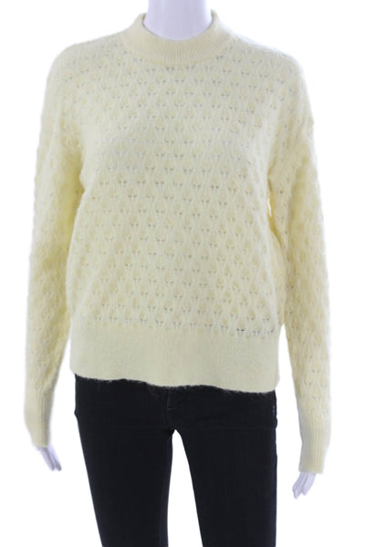 Samsoe & Samsoe Womens Yellow Alpaca Pullover Mock Neck Long Sleeve Size S