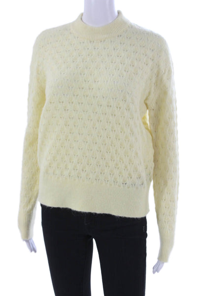 Samsoe & Samsoe Womens Yellow Alpaca Pullover Mock Neck Long Sleeve Size S