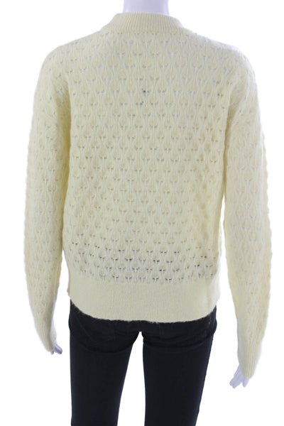 Samsoe & Samsoe Womens Yellow Alpaca Pullover Mock Neck Long Sleeve Size S