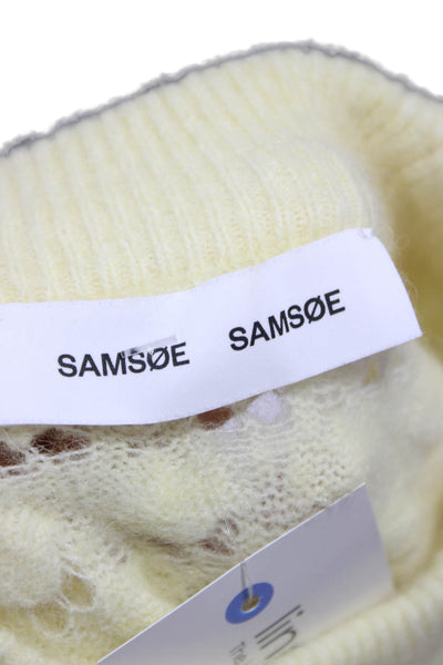 Samsoe & Samsoe Womens Yellow Alpaca Pullover Mock Neck Long Sleeve Size S