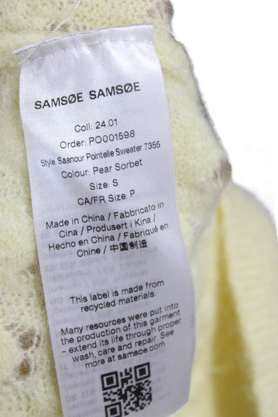 Samsoe & Samsoe Womens Yellow Alpaca Pullover Mock Neck Long Sleeve Size S