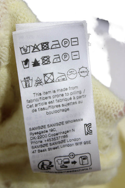 Samsoe & Samsoe Womens Yellow Alpaca Pullover Mock Neck Long Sleeve Size S