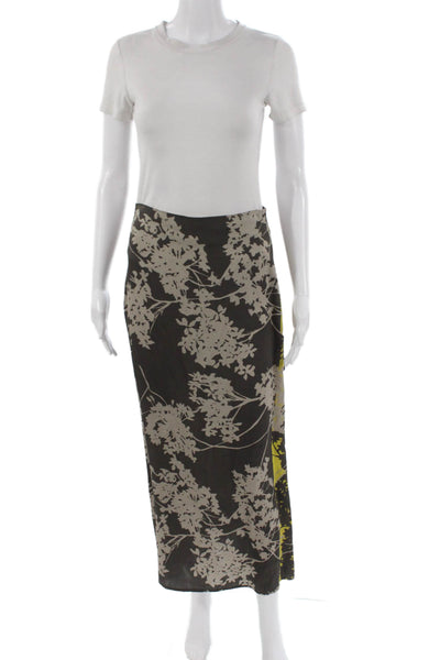 Theo Womens Maxi Skirt Floral Multicolor Viscose Zip Size S