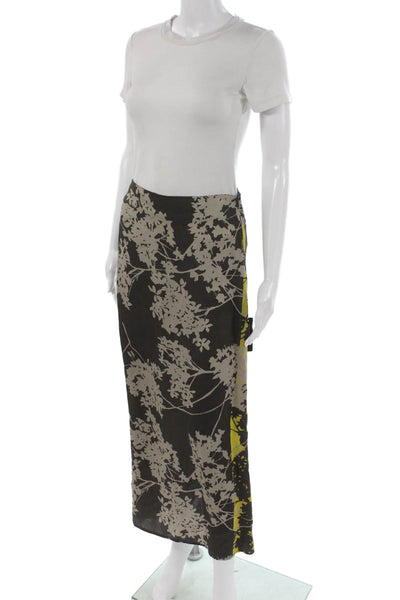 Theo Womens Maxi Skirt Floral Multicolor Viscose Zip Size S