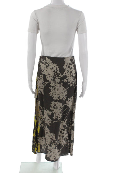 Theo Womens Maxi Skirt Floral Multicolor Viscose Zip Size S