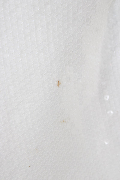 Alex Perry Women Mini One Shoulder Dress White Long Sleeve Zip Size 10