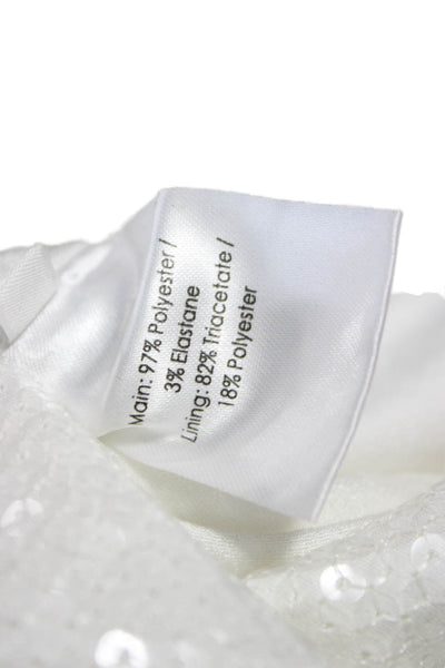 Alex Perry Women Mini One Shoulder Dress White Long Sleeve Zip Size 10