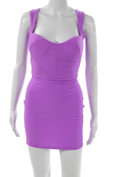 Alex Perry Womens Bodycon Dress Purple Sweetheart Zip Sleeveless Size S