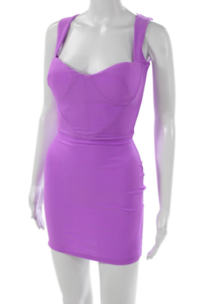 Alex Perry Womens Bodycon Dress Purple Sweetheart Zip Sleeveless Size S