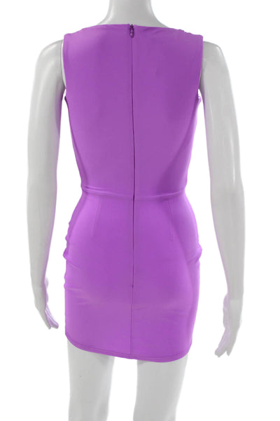 Alex Perry Womens Bodycon Dress Purple Sweetheart Zip Sleeveless Size S