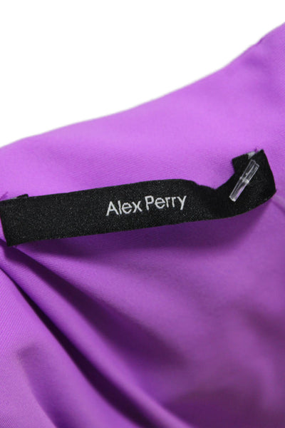 Alex Perry Womens Bodycon Dress Purple Sweetheart Zip Sleeveless Size S