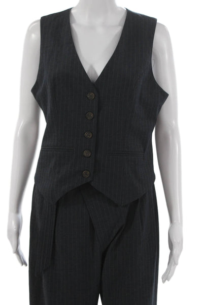 Heartloom Womens Pinstriped Vest Dress Pant Suit Grey Size Medium/Small