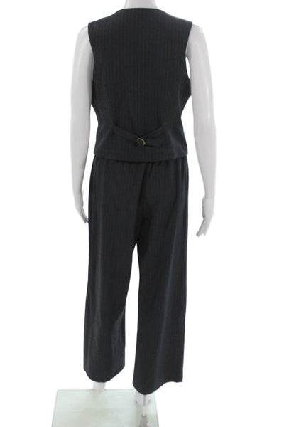 Heartloom Womens Pinstriped Vest Dress Pant Suit Grey Size Medium/Small