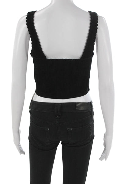 Sandro Women Cropped Sweetheart Tank Black Size 4