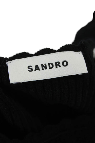 Sandro Women Cropped Sweetheart Tank Black Size 4