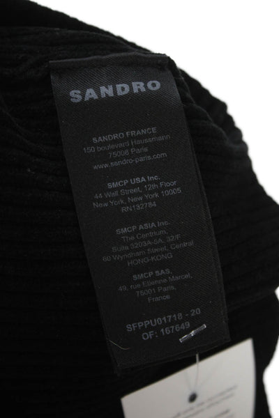 Sandro Women Cropped Sweetheart Tank Black Size 4
