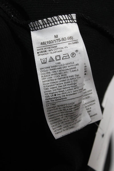 Banana Republic Women Basic Black Crewneck Long Sleeve T-Shirt Cotton Size M