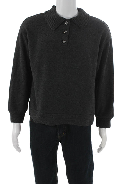 Zara Mens Gray Acrylic Collared Long Sleeve Pullover Size S