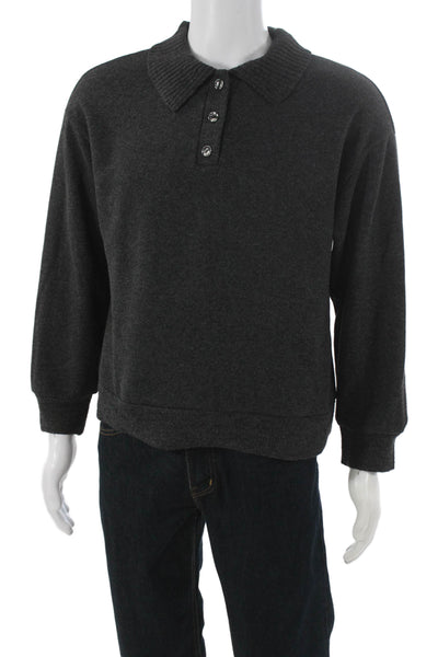 Zara Mens Gray Acrylic Collared Long Sleeve Pullover Size S