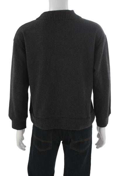 Zara Mens Gray Acrylic Collared Long Sleeve Pullover Size S