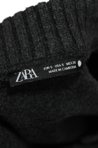Zara Mens Gray Acrylic Collared Long Sleeve Pullover Size S