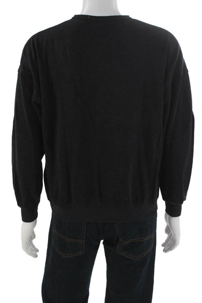 Zara Mens Black Pullover Sweater Mock Neck Zip Long Sleeve Size M