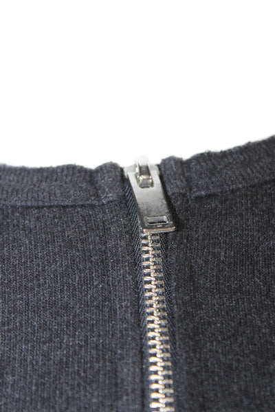 Zara Mens Black Pullover Sweater Mock Neck Zip Long Sleeve Size M