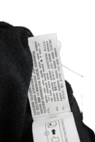Zara Mens Black Pullover Sweater Mock Neck Zip Long Sleeve Size M