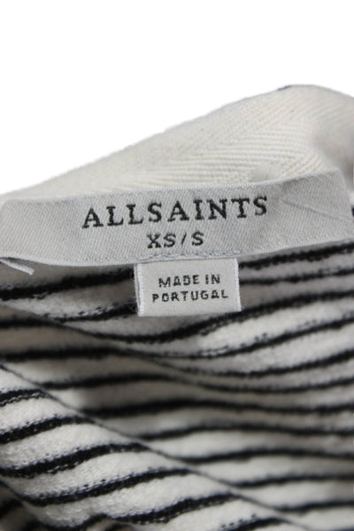 Allsaints Womens Striped Boatneck Long Sleeve Cotton Tee Size XS