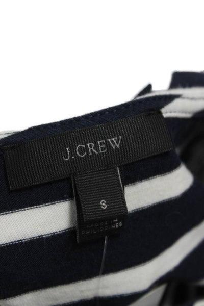 J Crew Women Basic Striped Cotton Crewneck Long Sleeve T-Shirt Size S