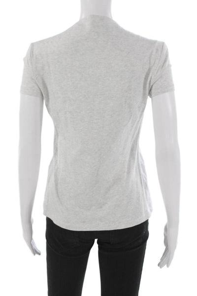 Kate Spade Saturday Womens Cotton Boat Neck Short Sleeve T-Shirt Gray Size S