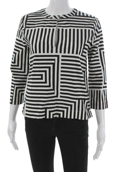 Kate Spade Saturday Women Blouse Multicolor Cotton 3/4 Sleeve Size XS